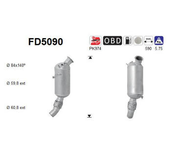 Filtr pevnych castic, vyfukovy system AS FD5090