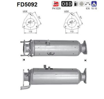 Filtr pevnych castic, vyfukovy system AS FD5092