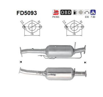 Filtr pevnych castic, vyfukovy system AS FD5093