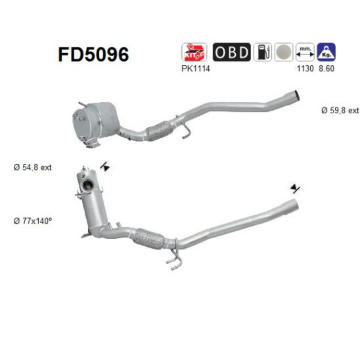 Filtr pevnych castic, vyfukovy system AS FD5096