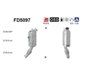 Filtr pevnych castic, vyfukovy system AS FD5097