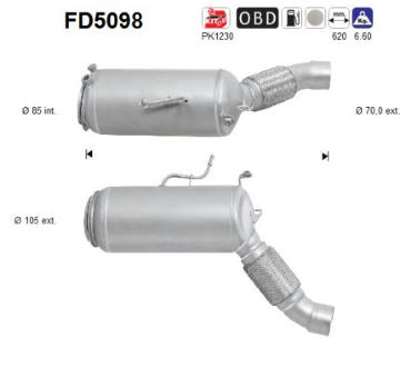 Filtr pevnych castic, vyfukovy system AS FD5098