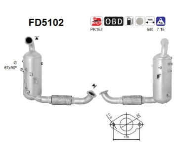 Filtr pevnych castic, vyfukovy system AS FD5102
