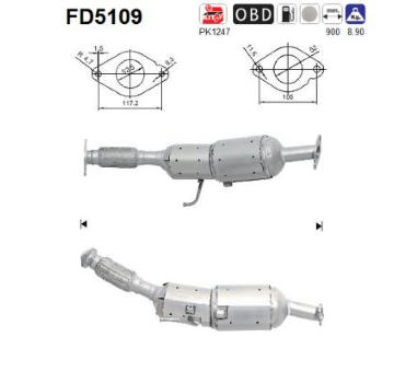 Filtr pevnych castic, vyfukovy system AS FD5109