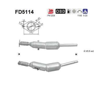 Filtr pevnych castic, vyfukovy system AS FD5114