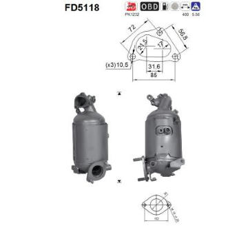 Filtr pevnych castic, vyfukovy system AS FD5118