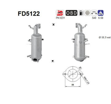 Filtr pevnych castic, vyfukovy system AS FD5122
