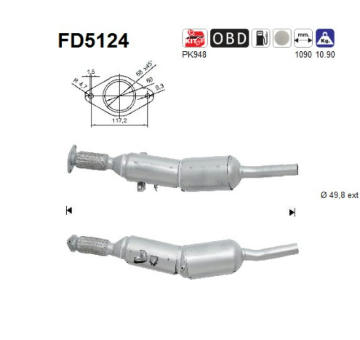 Filtr pevnych castic, vyfukovy system AS FD5124