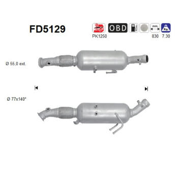 Filtr pevnych castic, vyfukovy system AS FD5129