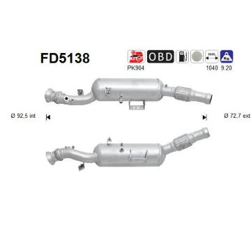 Filtr pevnych castic, vyfukovy system AS FD5138