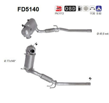 Filtr pevnych castic, vyfukovy system AS FD5140