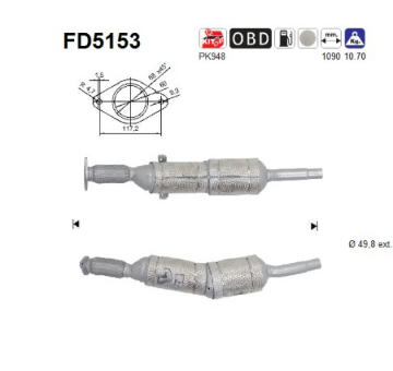 Filtr pevnych castic, vyfukovy system AS FD5153