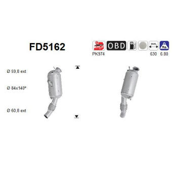 Filtr pevnych castic, vyfukovy system AS FD5162