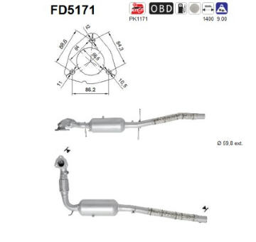 Filtr pevnych castic, vyfukovy system AS FD5171