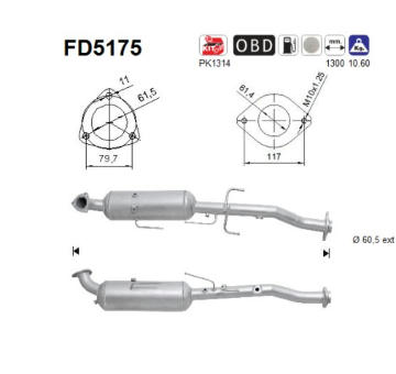 Filtr pevnych castic, vyfukovy system AS FD5175