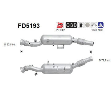 Filtr pevnych castic, vyfukovy system AS FD5193