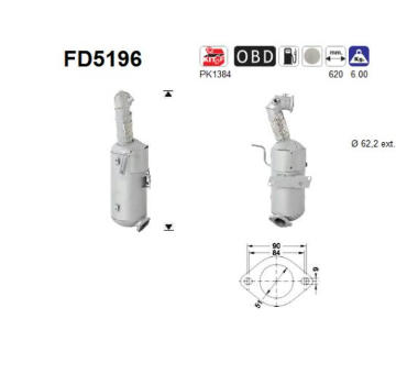 Filtr pevnych castic, vyfukovy system AS FD5196