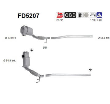 Filtr pevnych castic, vyfukovy system AS FD5207