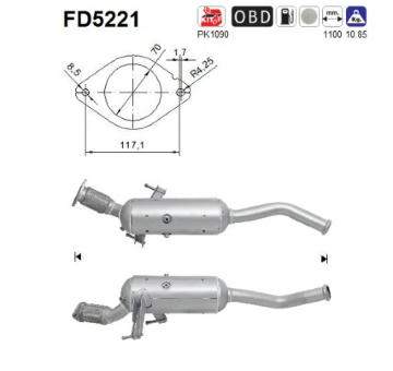 Filtr pevnych castic, vyfukovy system AS FD5221