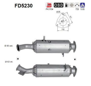Filtr pevnych castic, vyfukovy system AS FD5230
