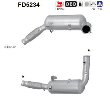 Filtr pevnych castic, vyfukovy system AS FD5234