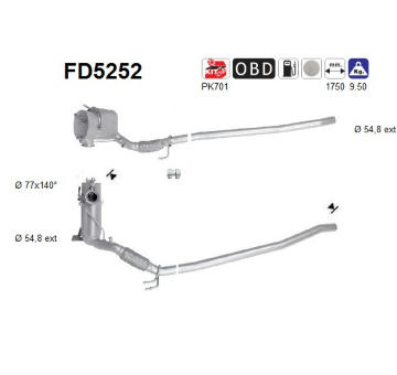 Filtr pevnych castic, vyfukovy system AS FD5252
