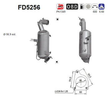 Filtr pevnych castic, vyfukovy system AS FD5256