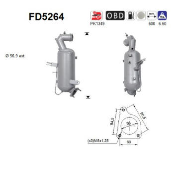 Filtr pevnych castic, vyfukovy system AS FD5264