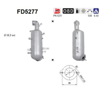 Filtr pevnych castic, vyfukovy system AS FD5277