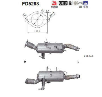 Filtr pevnych castic, vyfukovy system AS FD5288