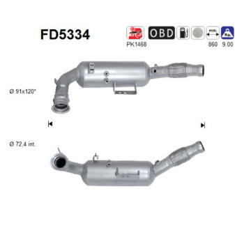Filtr pevnych castic, vyfukovy system AS FD5334