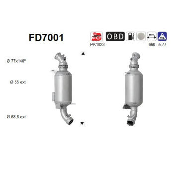 Filtr pevnych castic, vyfukovy system AS FD7001