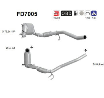 Filtr pevnych castic, vyfukovy system AS FD7005