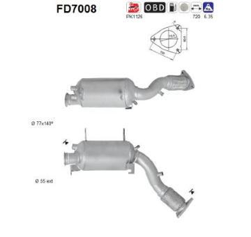 Filtr pevnych castic, vyfukovy system AS FD7008