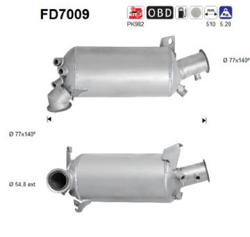 Filtr pevnych castic, vyfukovy system AS FD7009