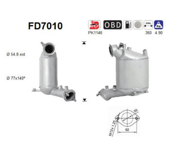 Filtr pevnych castic, vyfukovy system AS FD7010