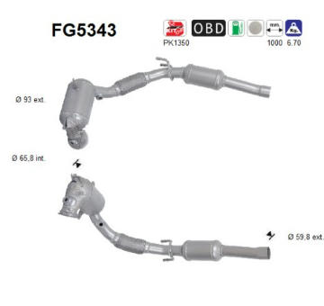 Filtr pevnych castic, vyfukovy system AS FG5343
