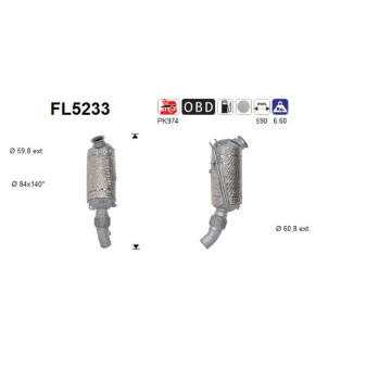 Filtr pevnych castic, vyfukovy system AS FL5233