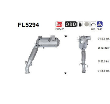 Filtr pevnych castic, vyfukovy system AS FL5294