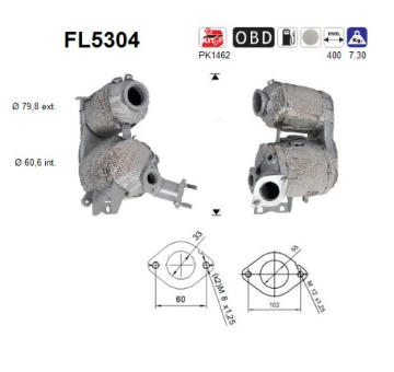 Filtr pevnych castic, vyfukovy system AS FL5304