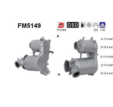 Filtr pevnych castic, vyfukovy system AS FM5149