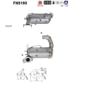 Filtr pevnych castic, vyfukovy system AS FN5195