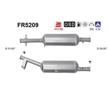 Filtr pevnych castic, vyfukovy system AS FR5209