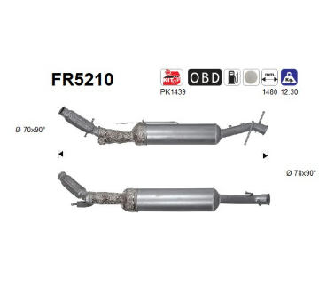 Filtr pevnych castic, vyfukovy system AS FR5210