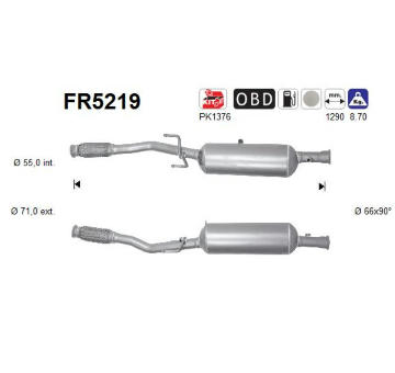 Filtr pevnych castic, vyfukovy system AS FR5219