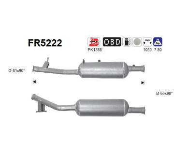 Filtr pevnych castic, vyfukovy system AS FR5222