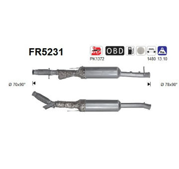 Filtr pevnych castic, vyfukovy system AS FR5231