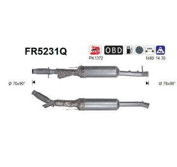 Filtr pevnych castic, vyfukovy system AS FR5231Q