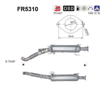 Filtr pevnych castic, vyfukovy system AS FR5310