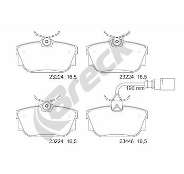 Sada brzdových destiček, kotoučová brzda BRECK 23224 00 702 10